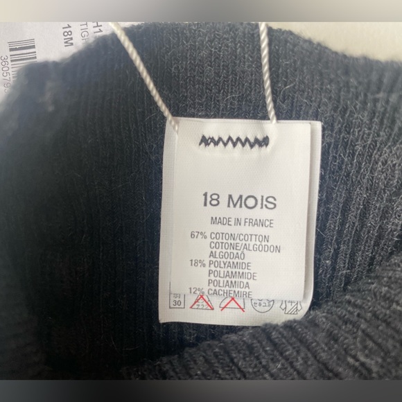 NWT BONPOINT Grey Girls Tights - 18M - Picture 3 of 4